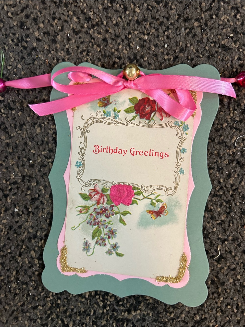 Resv for Pinglinpong  postcard 1900’s vintage repurposed birthday  garland